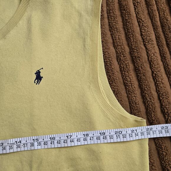 Polo Ralph Lauren Men Vintage 90s Y2K Preppy Classic Pima Cotton Sweater Vest L - Picture 9 of 10